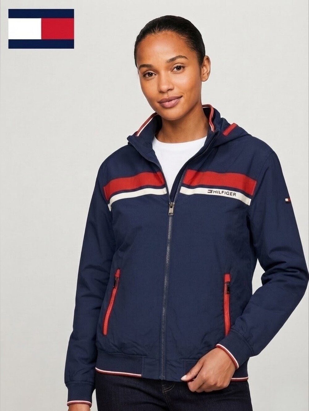 Tommy Hilfiger jacket, size XL. Navy blue with classic details